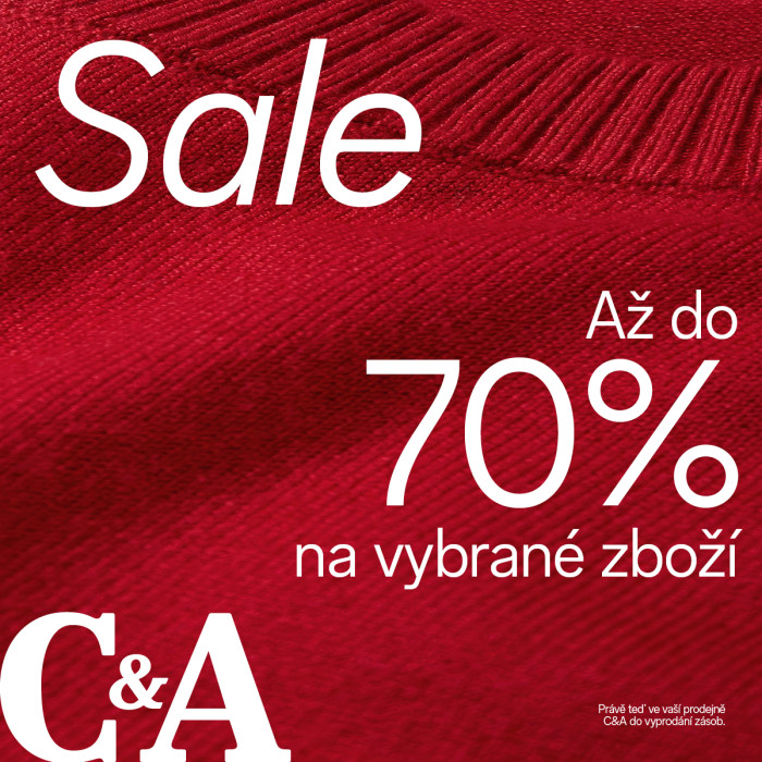 Výprodej až do 70 % na vybrané zboží v C&A